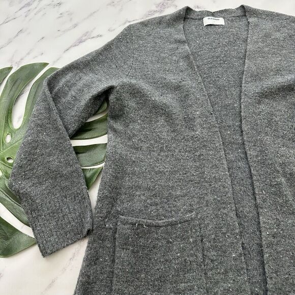 Old Navy Womens Open Front Cardigan Sweater Size L Gray Tunic Length - Picture 4 of 12